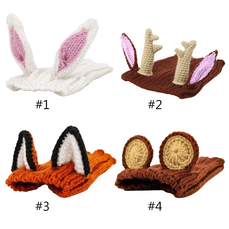Funny Hat for Cats Knitted hat Dress Up Costume Pet Hat Christmas Cosplay Warm Headwear Dogs Hats Puppy Cats Accessories