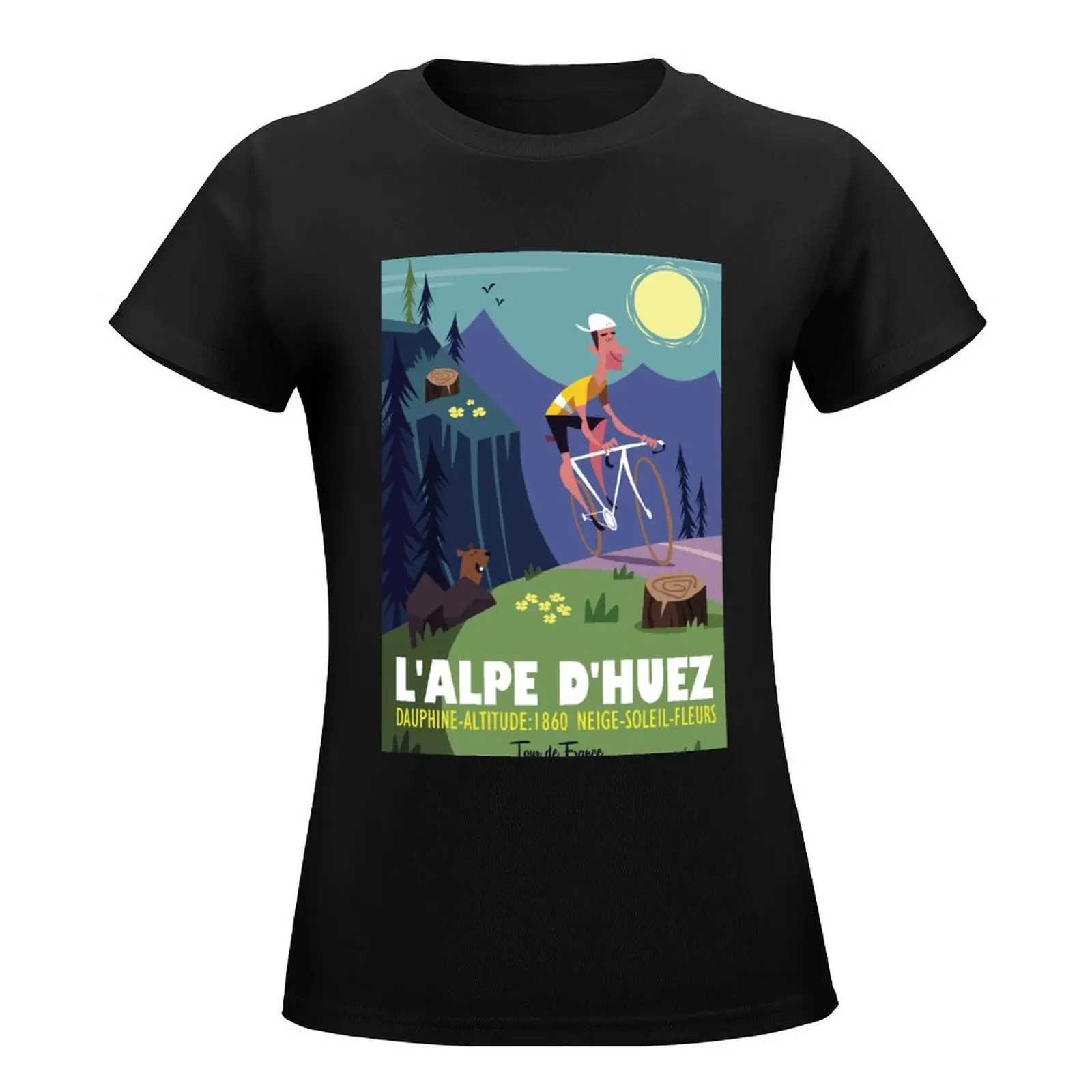 Alpe d'Huez cycling poster T-Shirt Blouse lady clothes designer clothes Women luxury