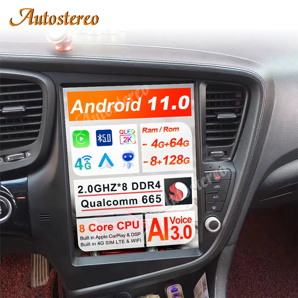 Android 13 8 Core Car GPS Navigation For Kia Optima/ K5 2010-2013 Stereo Head Unit Multimedia Player Car Radio Recorder