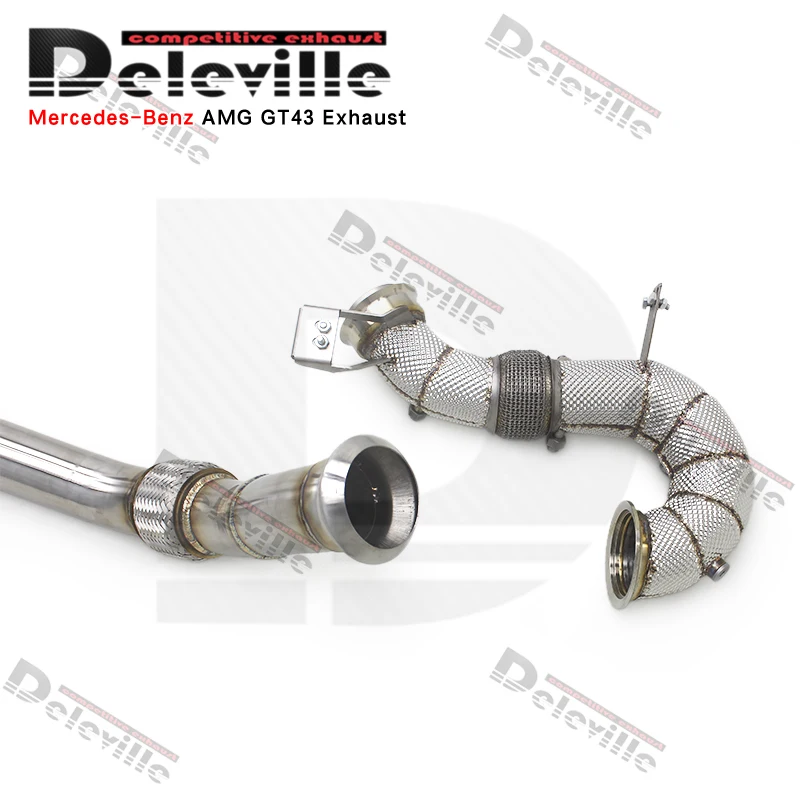 OEM Stainless Steel Full Exhaust Pipes For Mercedes-Benz GT43 AMG 3.0T 2019-2023 Straight Downpipe Catback Modified Sounds