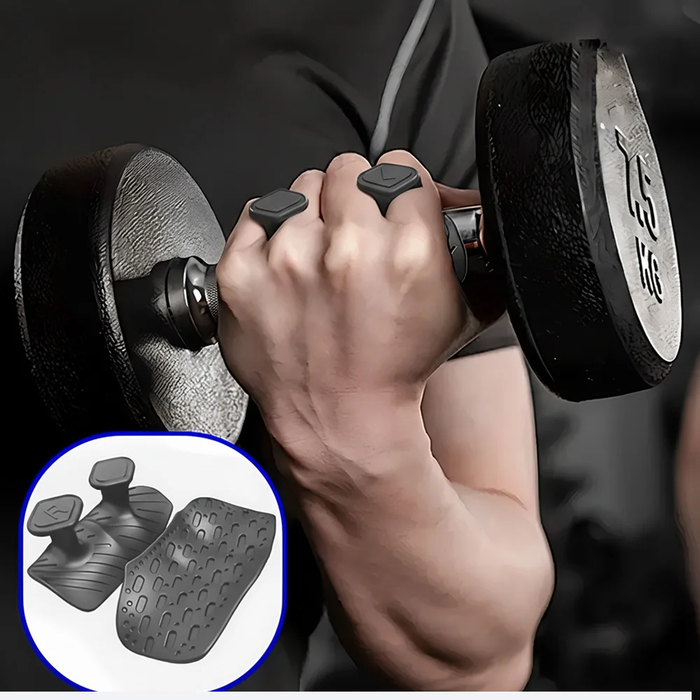 Doppelseitige Anti-Rutsch-Fitnesshandschuhe, Silikon-Fingerlose Handschuhe für Klimmzüge, Handflächenpolster, Handschutz für Männer und Frauen – Detail 8
