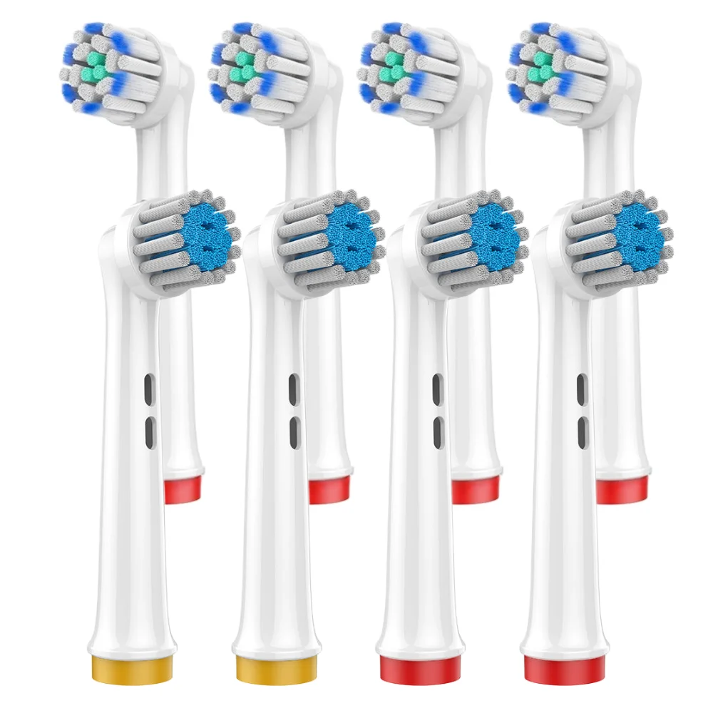 8 Pcs Ultrathin Replacement Electric Toothbrush Heads For Sensitive Clean Gum Care and Deep Clean Tooth Brush Refill For Oral B