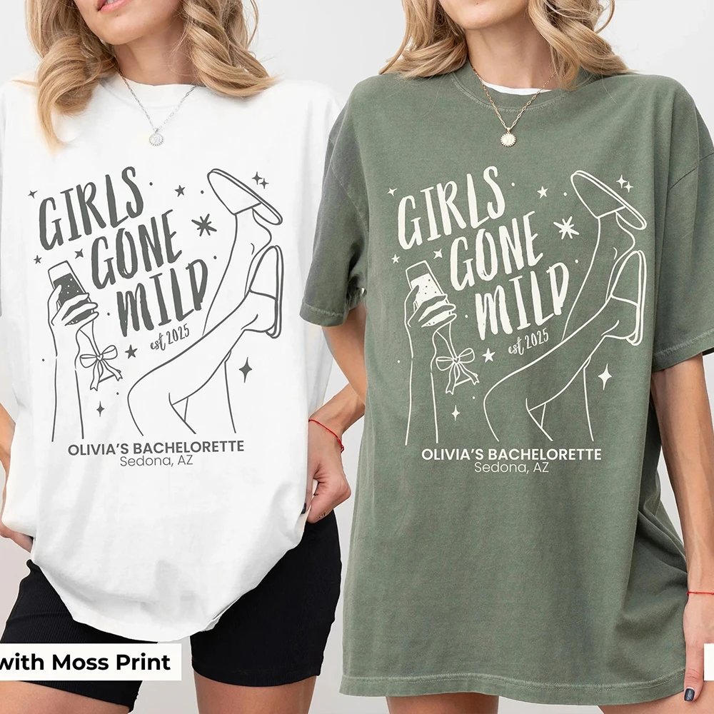 Girls Gone Mild Bachelorette Shirt for Luxury Bridal Shower Matching Outfit Bridesmaid Spa Trip Group Shirt Custom Lux  Party