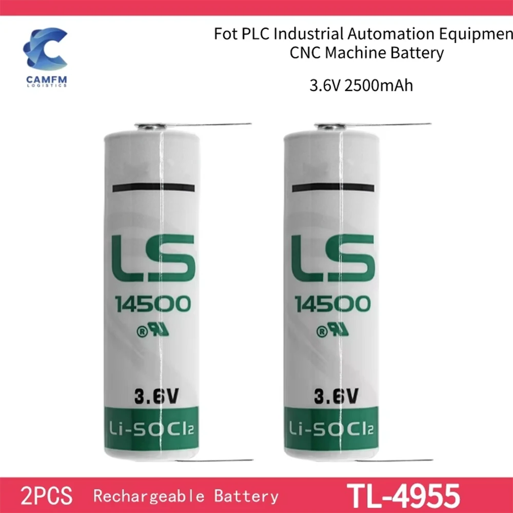 

Original 2Pcs Ls14500 For 3.6v 2500mah Industrial Automation Equipment Cnc Machine Battery With Pins Er14505 AA Lithium Battery