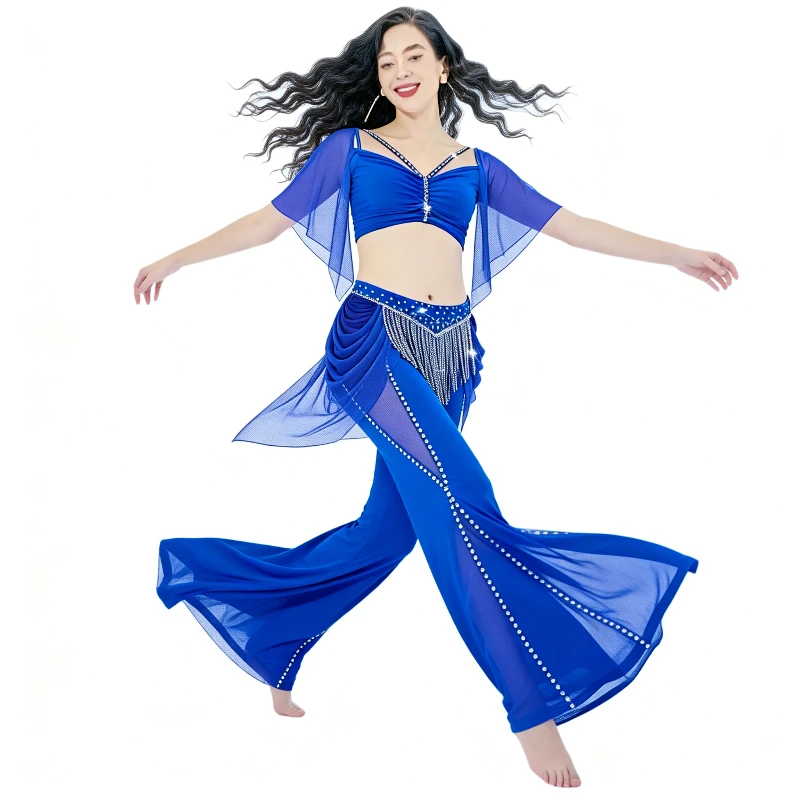 

Индивидуальные костюмы для восточных танцев: пайеточная роба для выступлений и соревнований BALADISHAABI, топ и юбка, легкий роскошный костюм