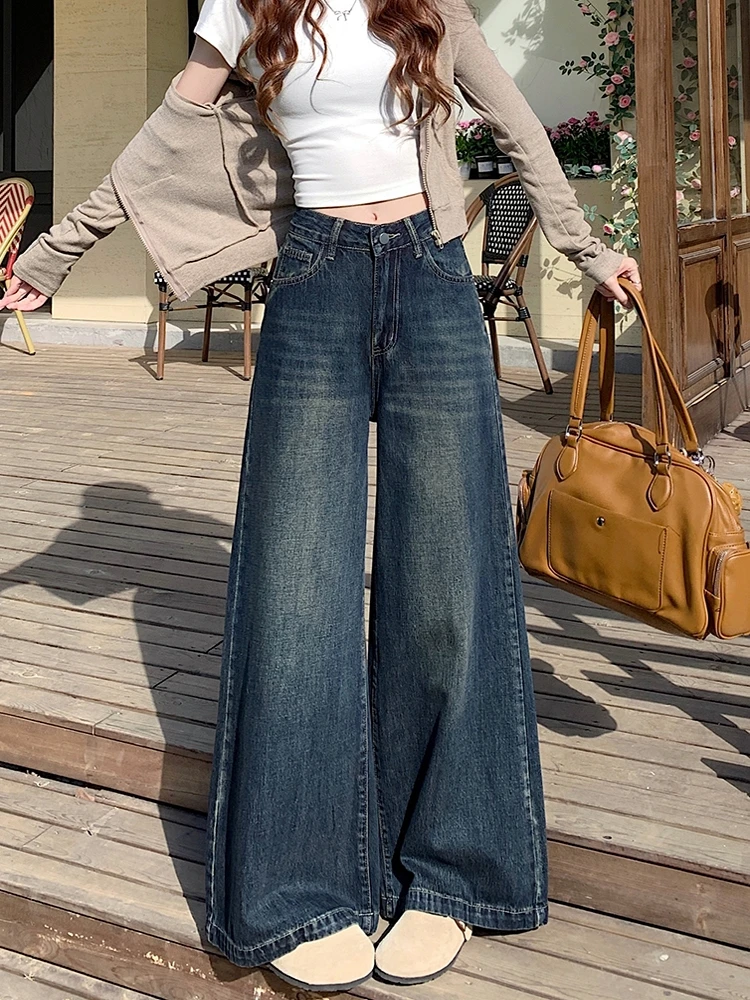 

Джинсовые джинсы женские с рюшами плиссированные драпированные с разрезом асимметричные детали сбоку женская мода уникальные стильные современные шикарные длинные