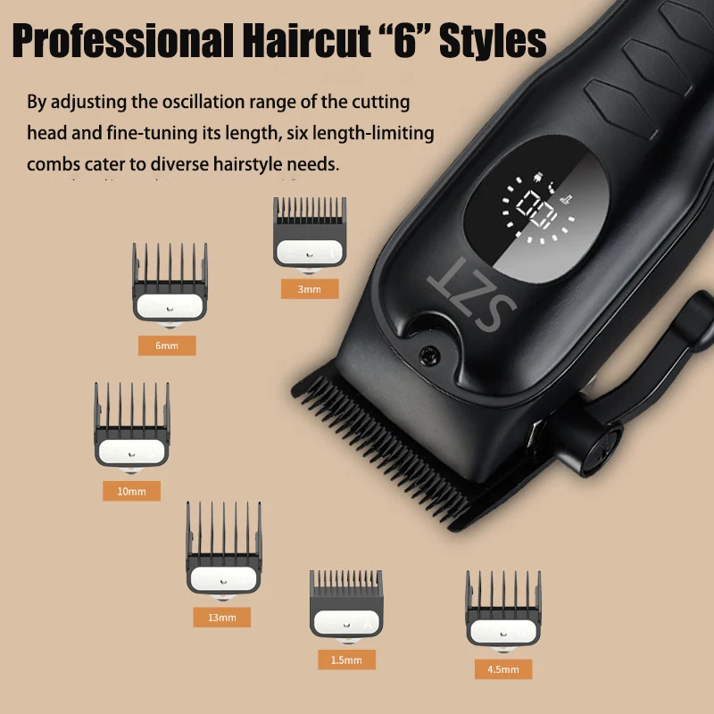 SZTNK802 Professional Electric Hair Clippers Set - Hot Seller Precision Steel Blades 6800 RPM 2000mAh Battery Haircut Machine
