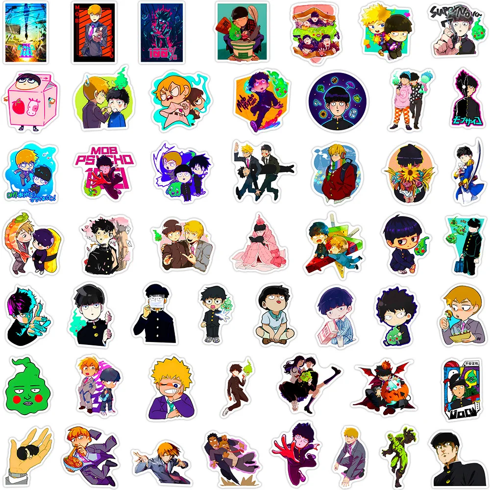 10/30/50pcs Anime Mob Psycho 100 Stickers Kid DIY Toy Decals for Phone Case Water Bottle Bike Cool Cartoon Graffiti Sticker Pack