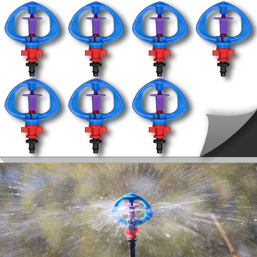 

5-100PCS 90/180/360 Refraction Micro Nozzle Garden Drip Irrigation Misting System Hanging Humidifier Sprayer w 4/7mm Barb