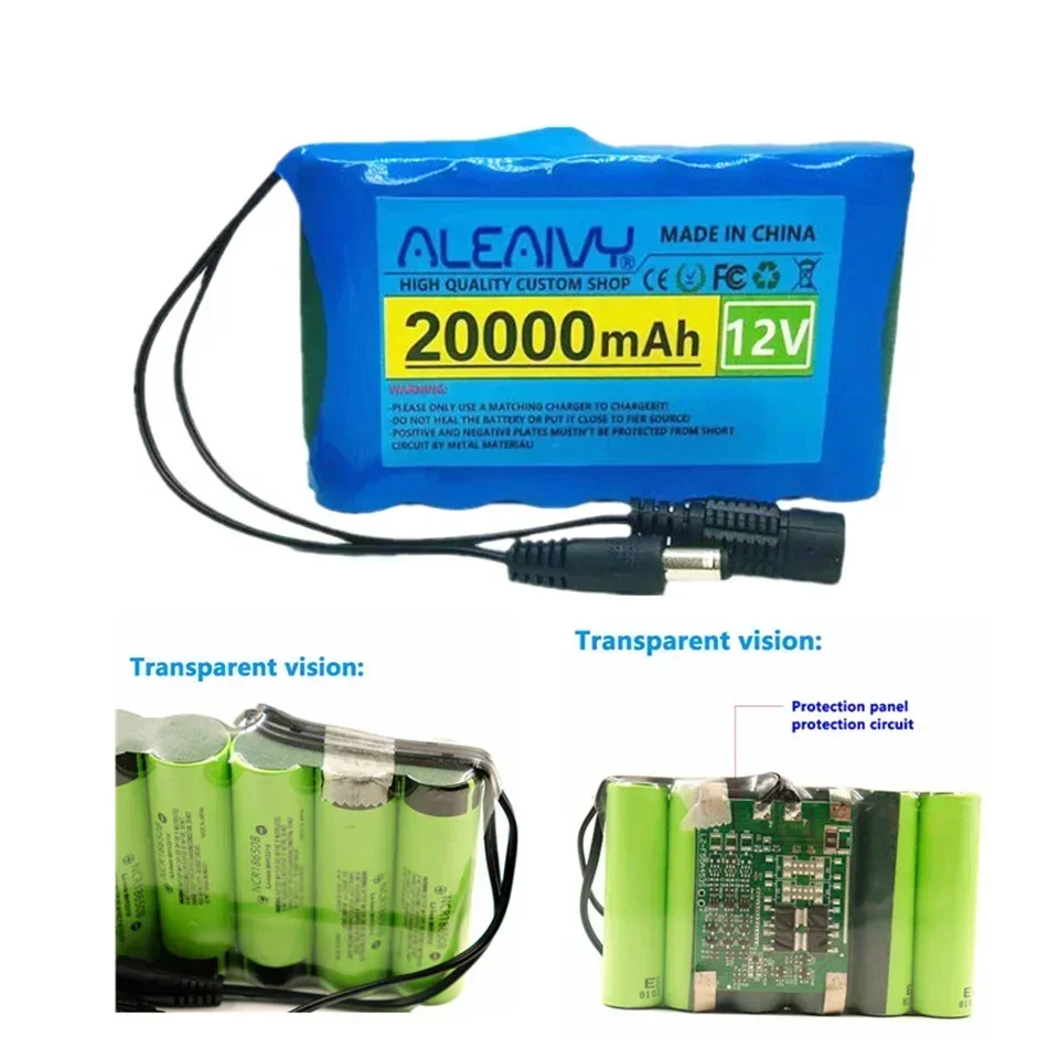

NEW Portable Super 12V 20000mah Battery Rechargeable Lithium Ion Battery Pack Capacity DC 12.6v 30Ah CCTV Cam Monito