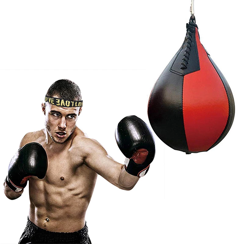 PU Leather Boxing Bag Inflatable Reflex Fight Speed Balls Fitness Training Martial Exercise Workout Boxing Equipment