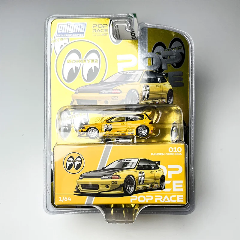 New Poprace 1:64 Honda Civic Eg6 Mk5 Moon Eye Painted Simulation