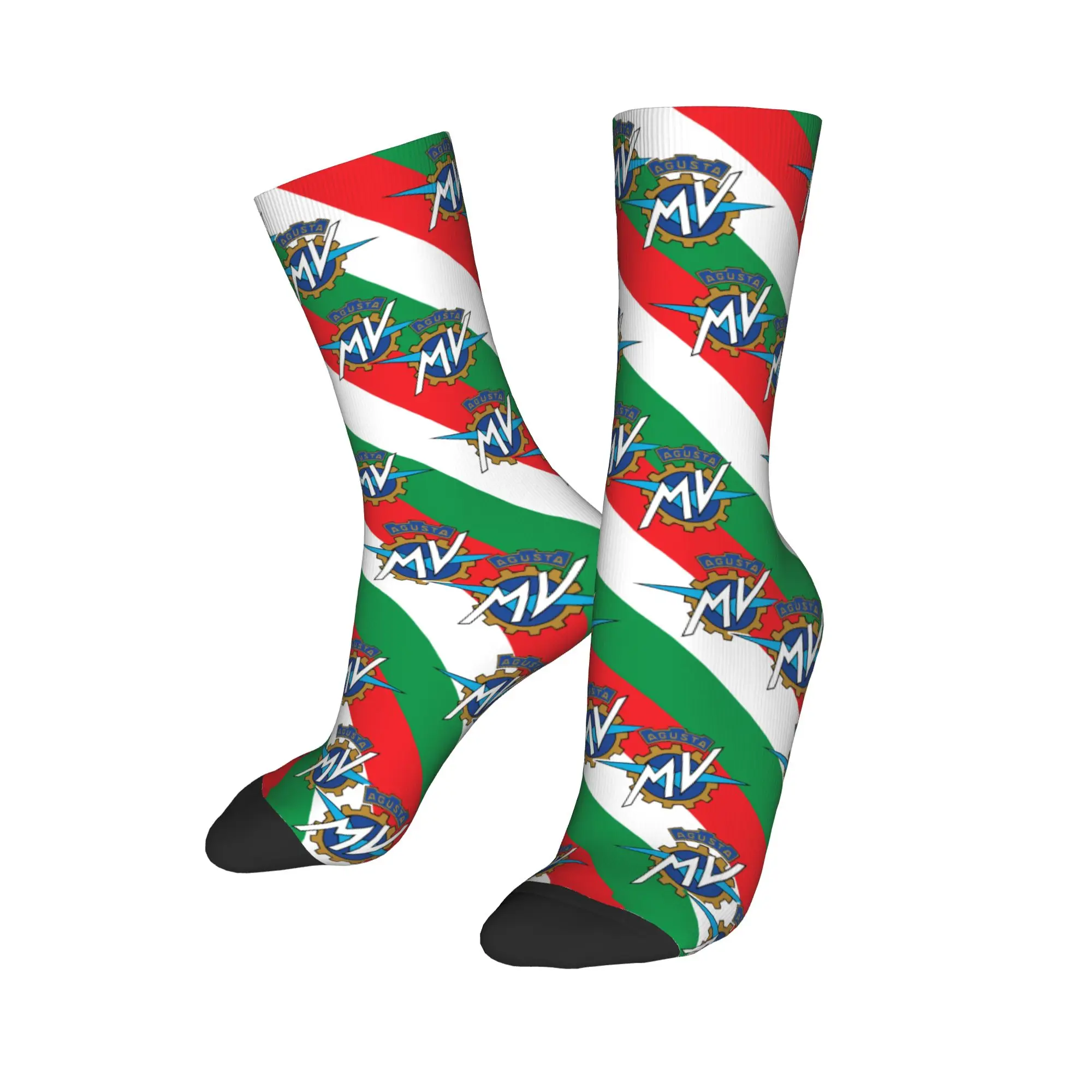 Custom Italy Flag M-Mvs Mens Crew Socks Unisex Fun  Spring Summer Autumn Winter Dress Socks