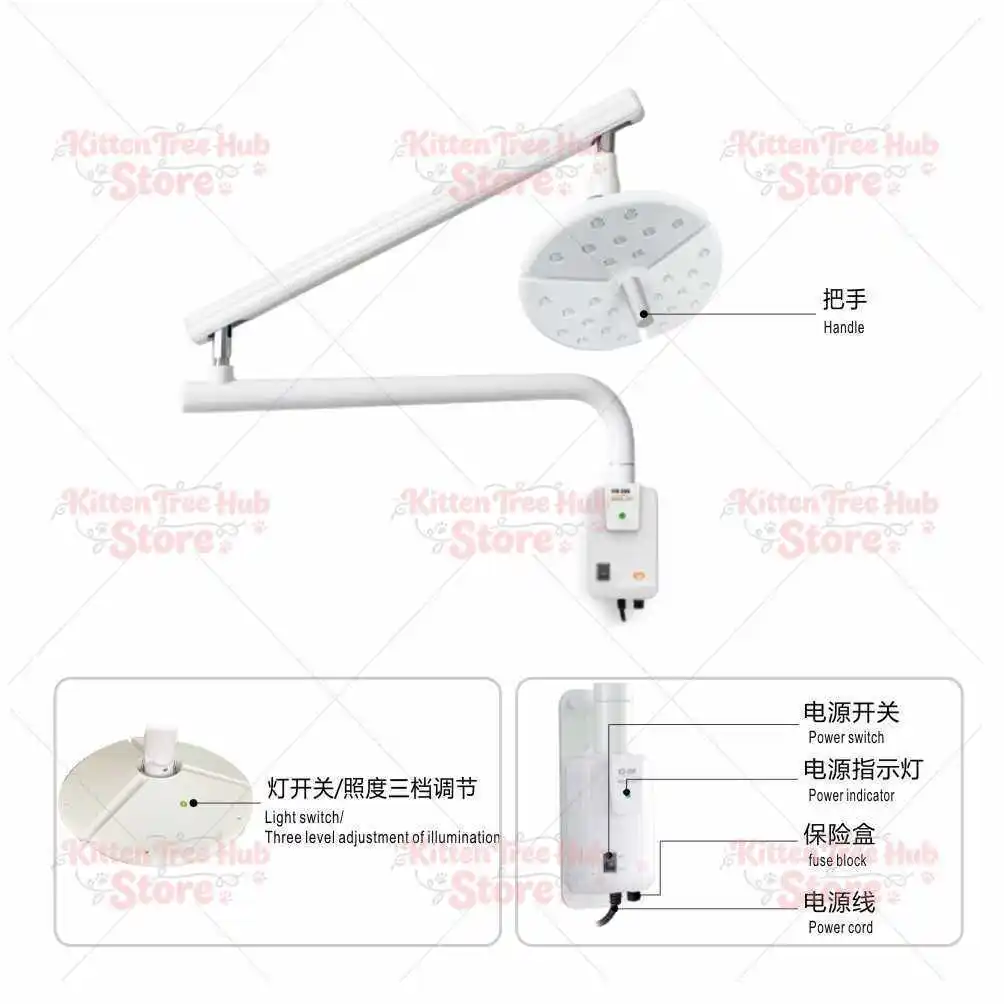 KD-2018B-1 shadowless lamp LED operating light | Wall-mounted 50W 27-hole cold light source, adjustable brightness