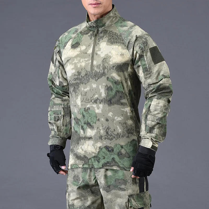 Men New UF Frog Suit Set Quick Dry Breathable Camo Uniform All Terrain Outdoor Hiking Combat Training Outfit