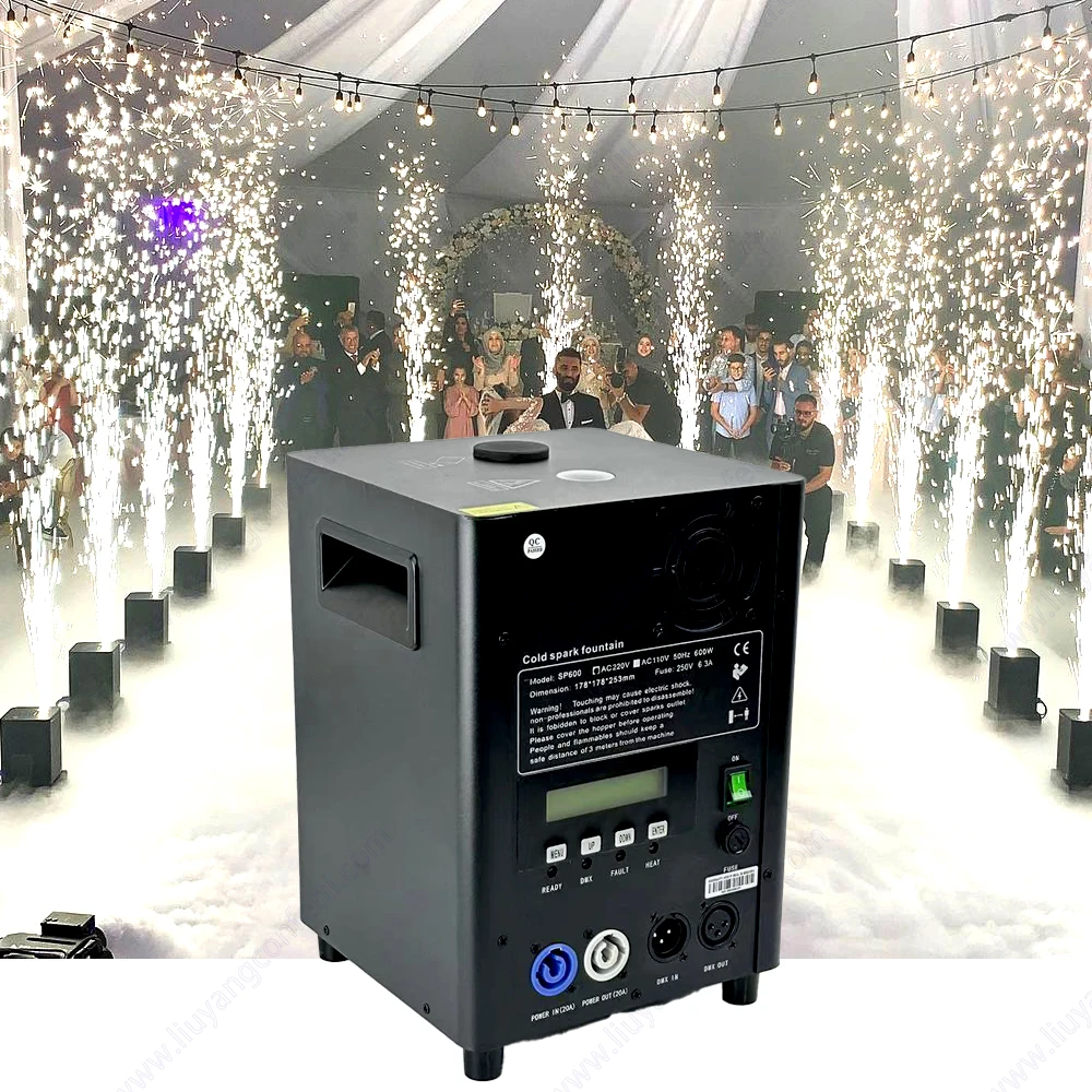 600W Wireless DMX Control Fireworks Fountain Cold Spark Machine for Wedding Stage fogos artificio dj disco Event Remote Concert