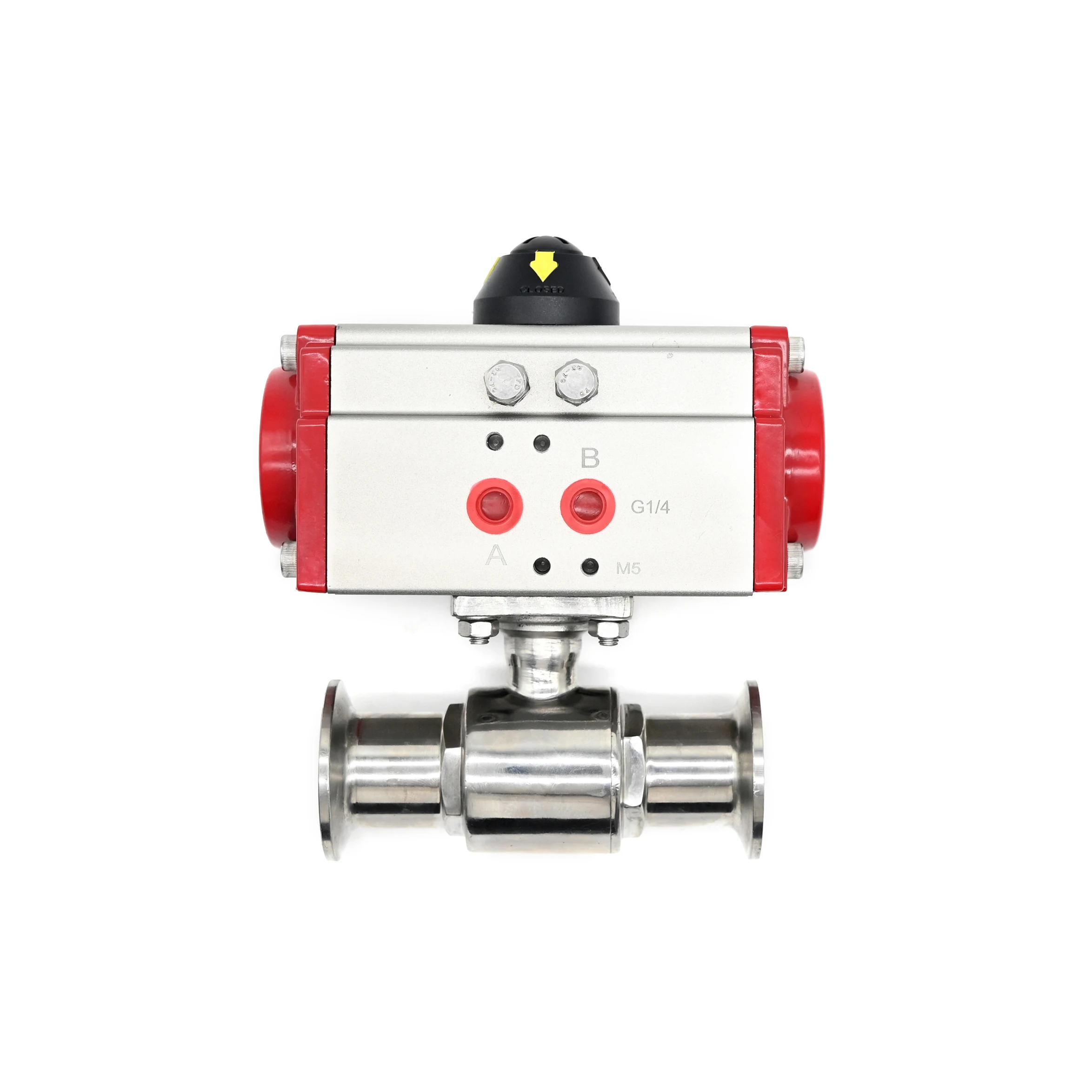 JTAIV DN15-DN100 Pneumatic sanitary quick-fit 2 way stainless steel pneumatic actuator Pneumatic Quick Install Ball Valves