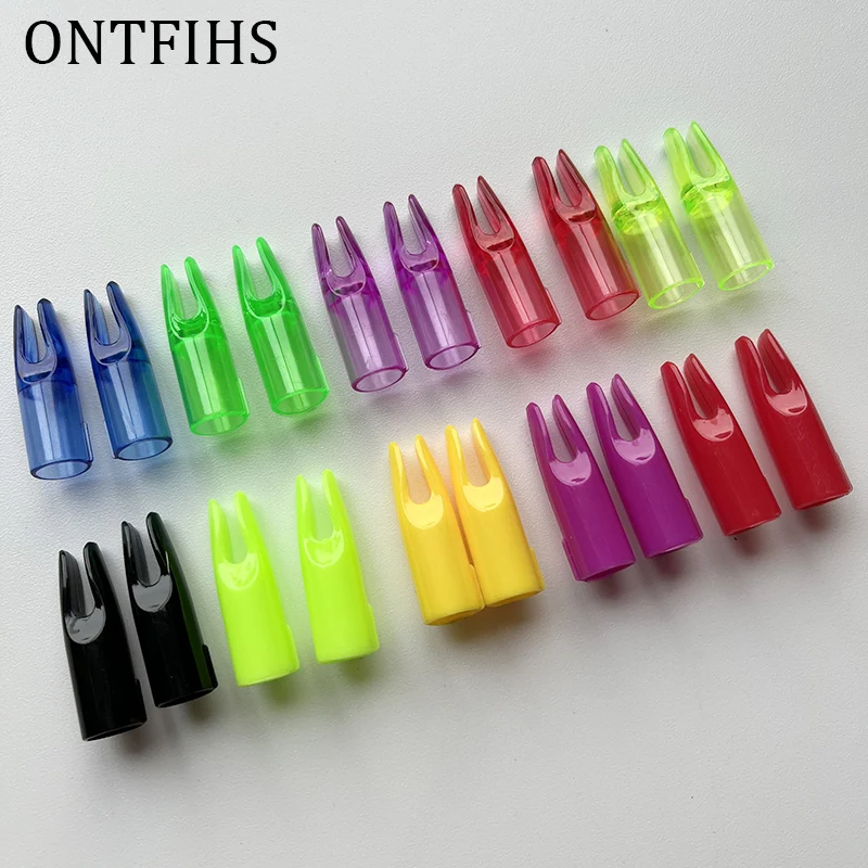 50 Pcs/lot Cone Archery Arrows Nocks ID 7mm Plastic Outwear Tail for 7mm Shafts  Hunting Hot Sale A7