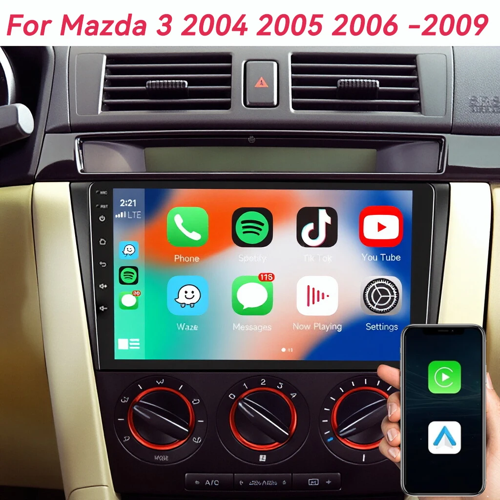 

Android 16 Carplay Auto для Mazda 3 2004 2005 2006-2009, автомобильное радио, мультимедийный плеер, GPS-навигация, интеллектуальные автомобильные системы