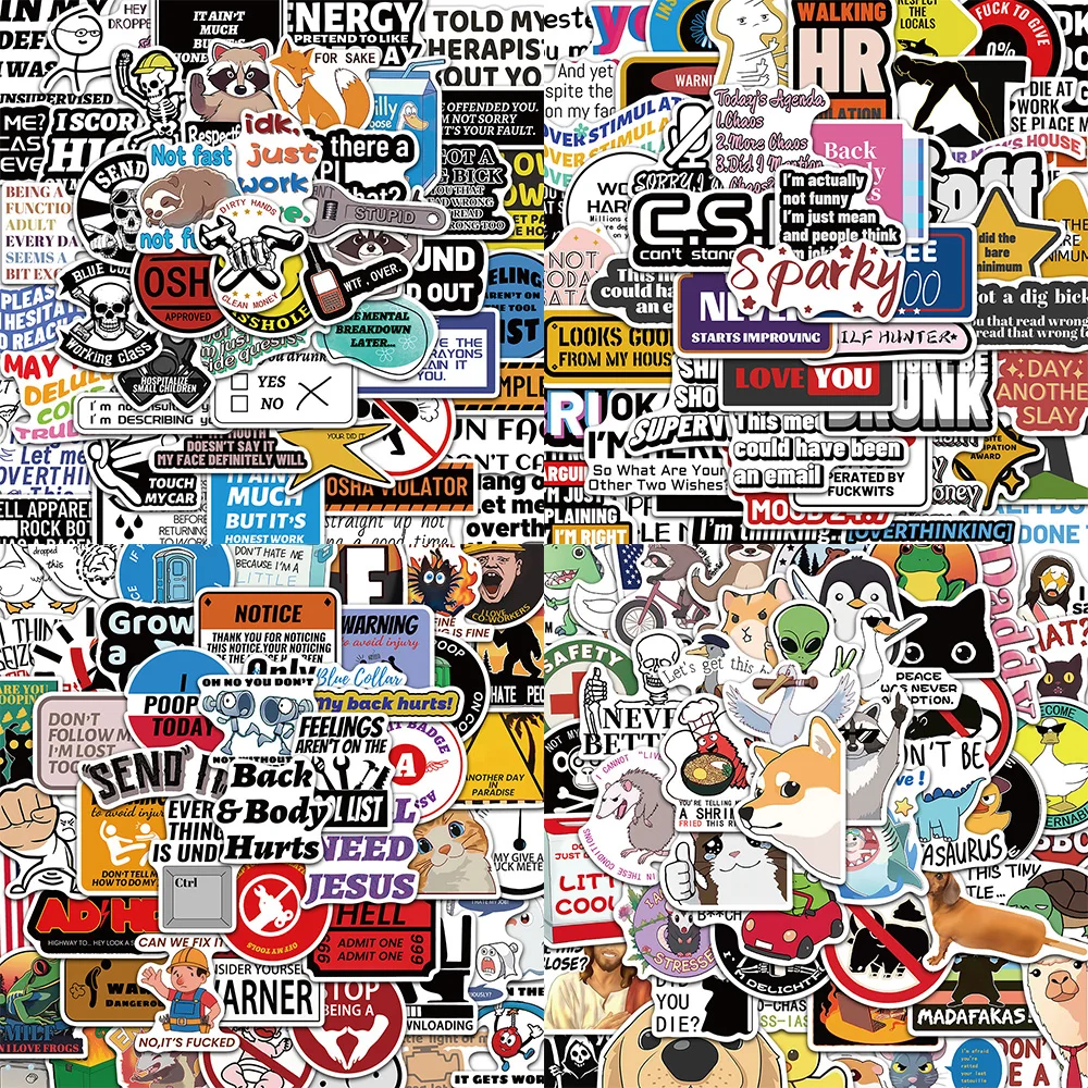 50/200PCS Cartoon Spaß Englisch Graffiti Aufkleber Sammelalbum Telefon Fällen Notebook Gitarre Skateboard Wasser Tasse Wasserdichte Dekoration