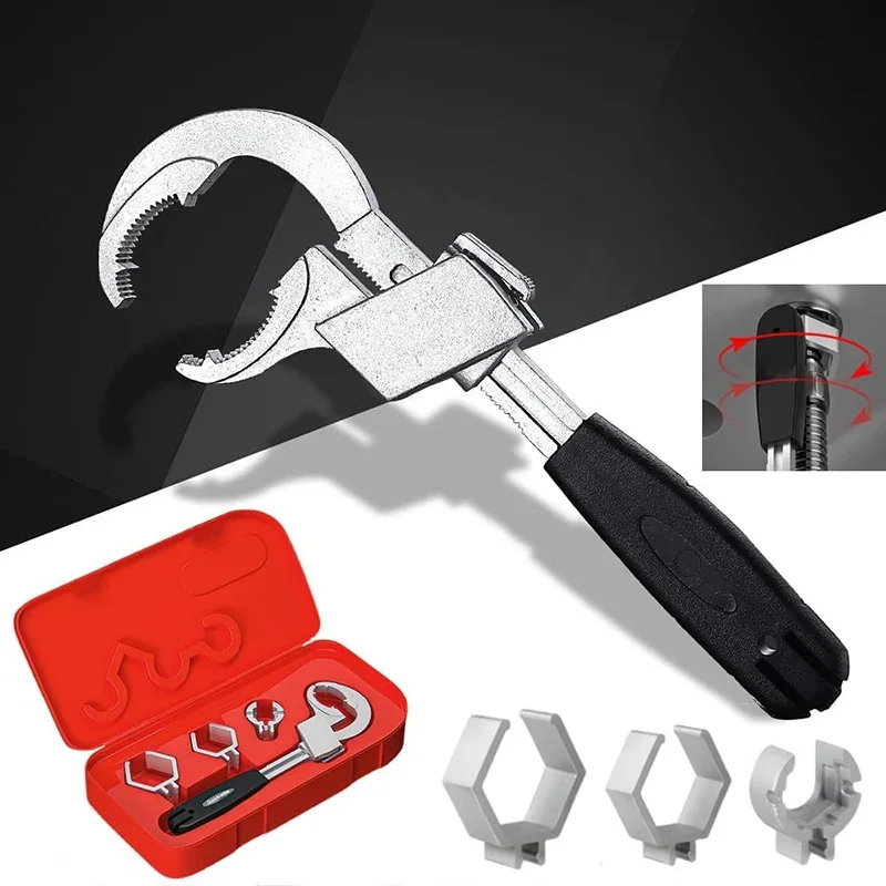 Assembly Valves Faucets Connecting Pipes Bath Tool Universal Adjustable Wrench Multifunctional Bathroom Wrench Disassembly
