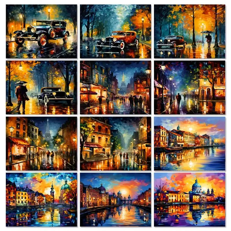 

GATYZTORY Oil Picture Paint By Numbers For Adults Kids Abstract City Landscape Home Decors Coloring On Numbers Handicrafts Diy G