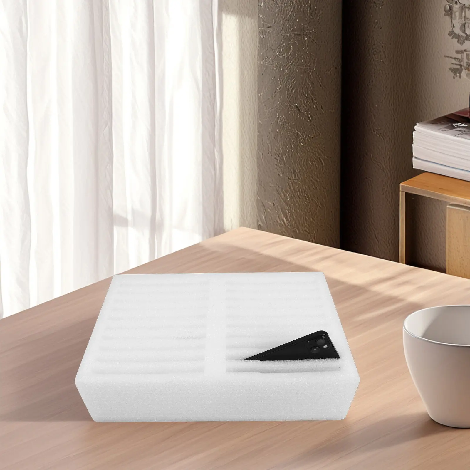 

White Foam Cushion Pads Large 20 Phone Slots Cuttable Phone Packing Foam Sheets Shipping Inserts for Delicate Items