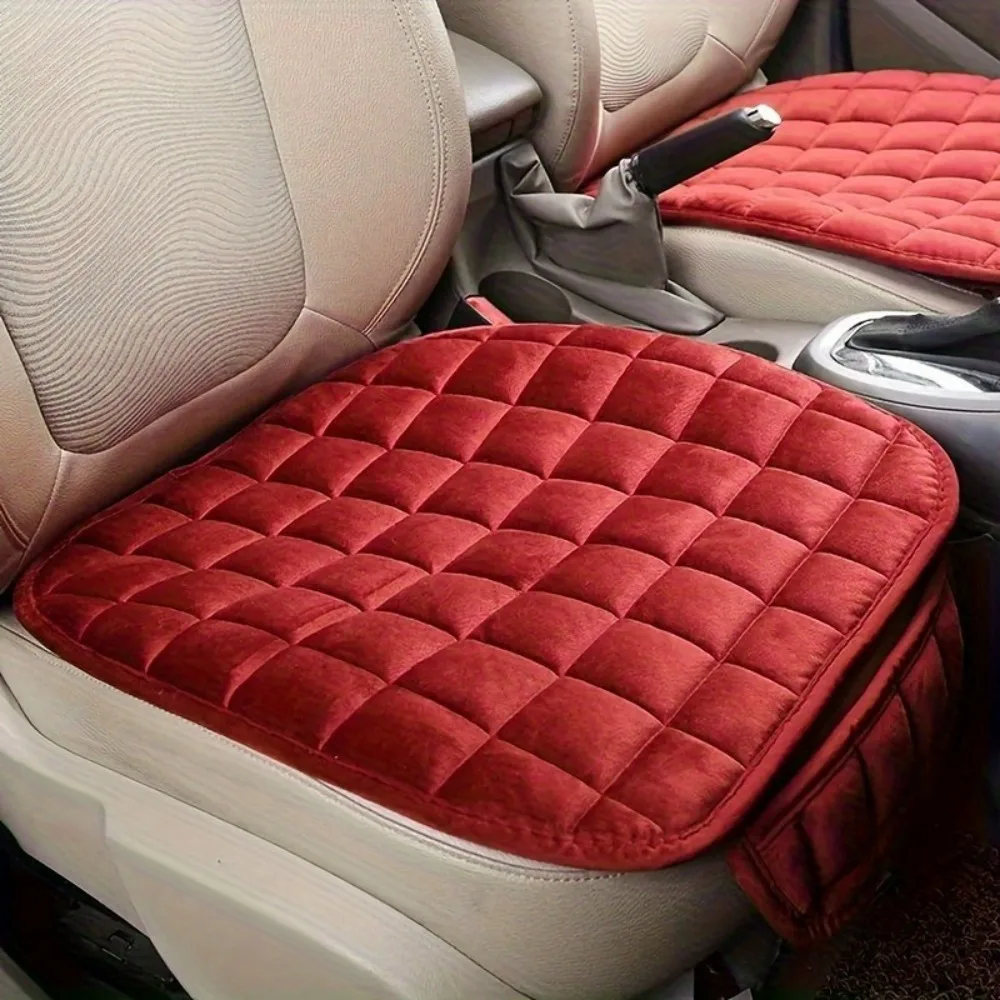 Car Seat Cushion, Automotive Breathable Comfort Memory Foam Thin Driver Seat Pad with Non-Slip Rubber Bottom & Storage Pouch