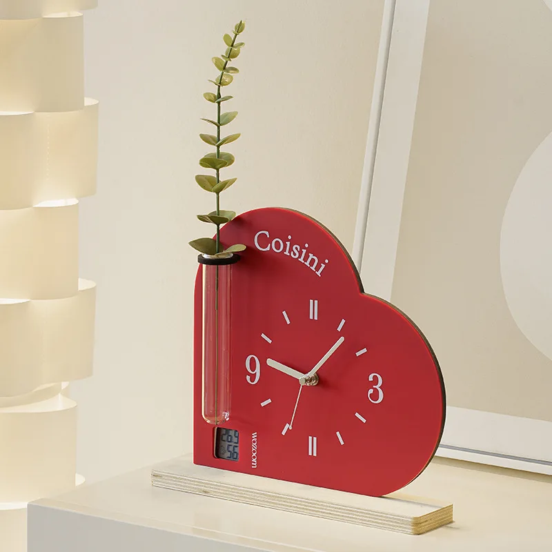 

Zml creative clock living room entrance desktop ornament storage rack clock decoration