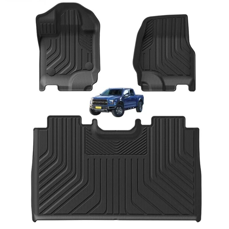 

Всепогодные автомобильные коврики 3D TPE для Ford F150 2015-2024, топливный водонепроницаемый роскошный автомобильный ковер, нескользящий автомобильный коврик на заказ