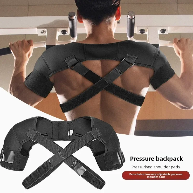 alca-de-suporte-de-ombro-ajustavel-bandagem-dupla-compressao-cruzada-cinta-protetora-de-ombro-bandagem-de-correcao-de-postura