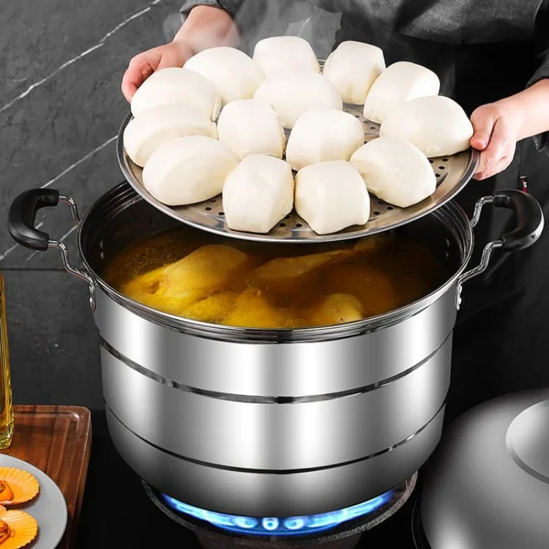 stainless-steel-extra-large-double-layer-steamer-50cm-commercial-soup-pot-three-layer-pot-hotel-pot-gas-stove-induction-cooker