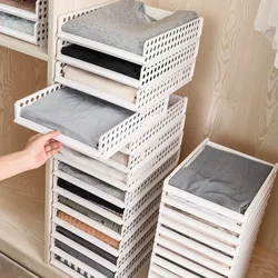 Wardrobe Storage Rack Stackable Storage Drawer Organizer Clothes Closet Storage Box Plastic Layered Partitions Storage Rack