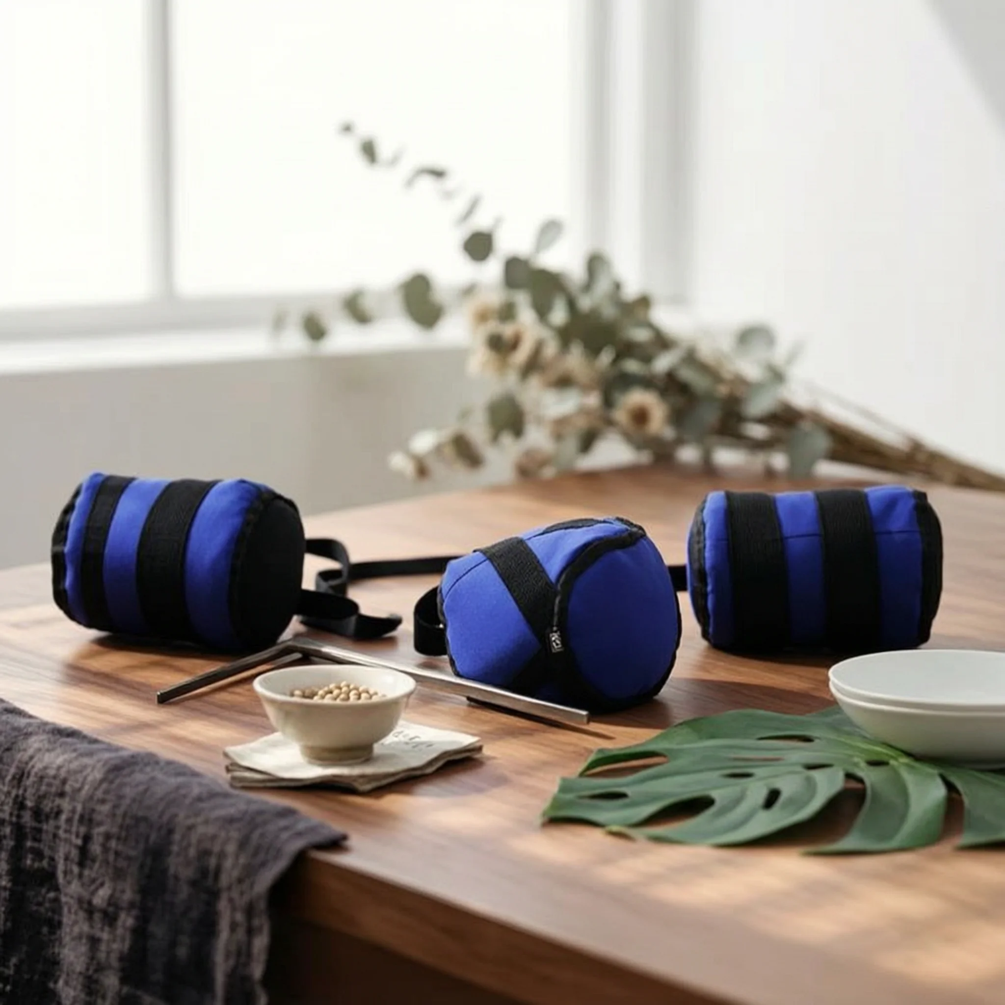 weighted-wrist-sandbag-d-buckle-loop-buckle-weighted-ankle-sandbag-adjustable-wrist-weights-multi-purpose-fitness-gear-blue