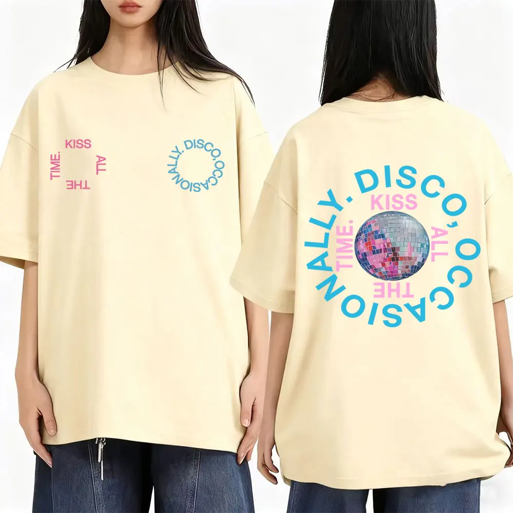 

Kiss All The Time Disco Occasionally Merch T-shirt Men Women Fashion Oversized Short Sleeve T Shirt Male Casual Cotton T-shirts