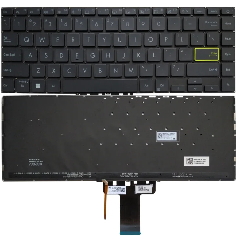 Nowy podświetlany klawiatura amerykańska dla ASUS Redolbook 14S S433 X421 S4600 V4050F E410M M4600I z podświetleniem