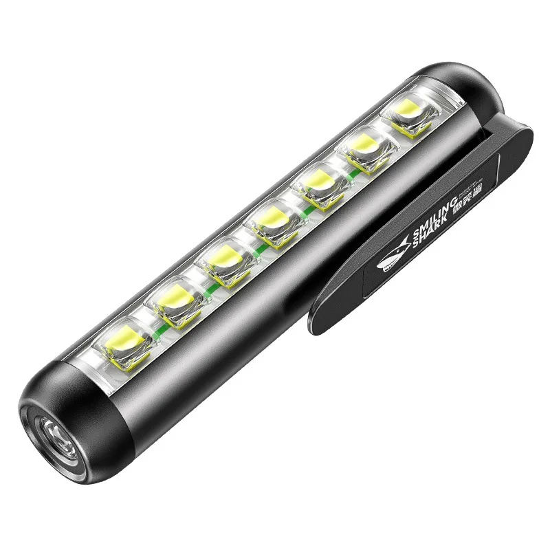 Smile Shark Strong Magnetic Portable Protective Work Flashlight for Car Maintenance Inspection Lighting