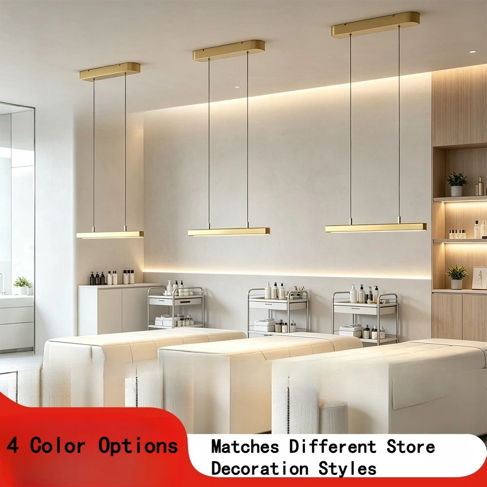 New Half Moon Lamp for Nail Art & Beauty Care Height Adjustable 3 Color Temperature Rotary Switch Dimmable LED Pendant Light