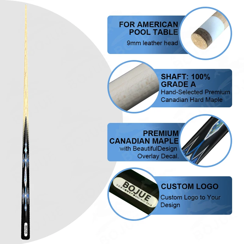 

2025Factory Direct Customizable Single Fiberglass Snooker Cue 9.5mm Stainless Steel Joint for Snooker & Billiard Players