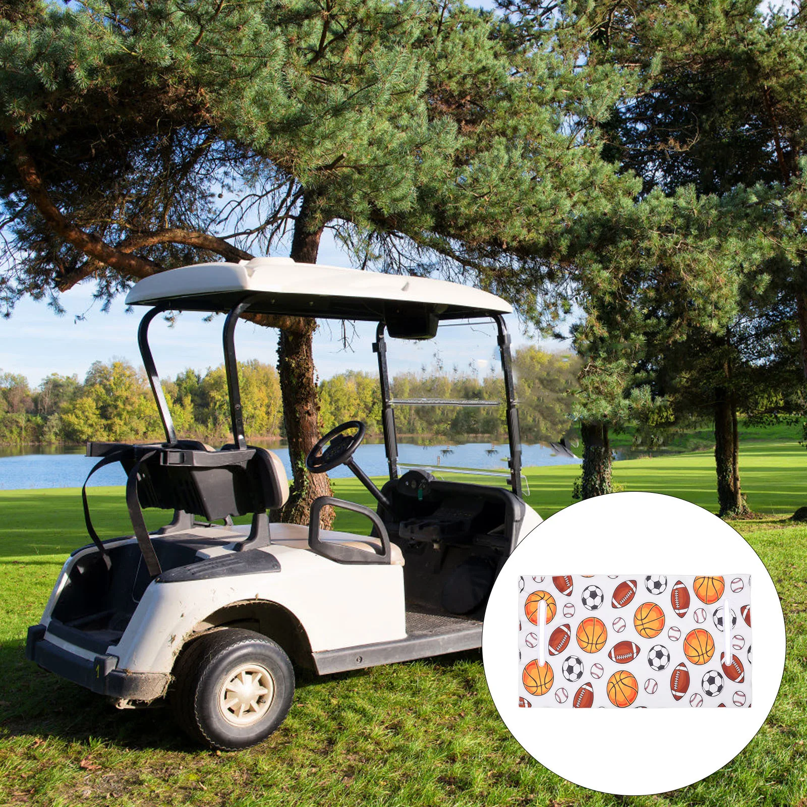 

Golf Cart Covers 130x80cm Football Pattern Seat Golf Cart Cushions Two Seat Universal Protectors Blanket Accessories