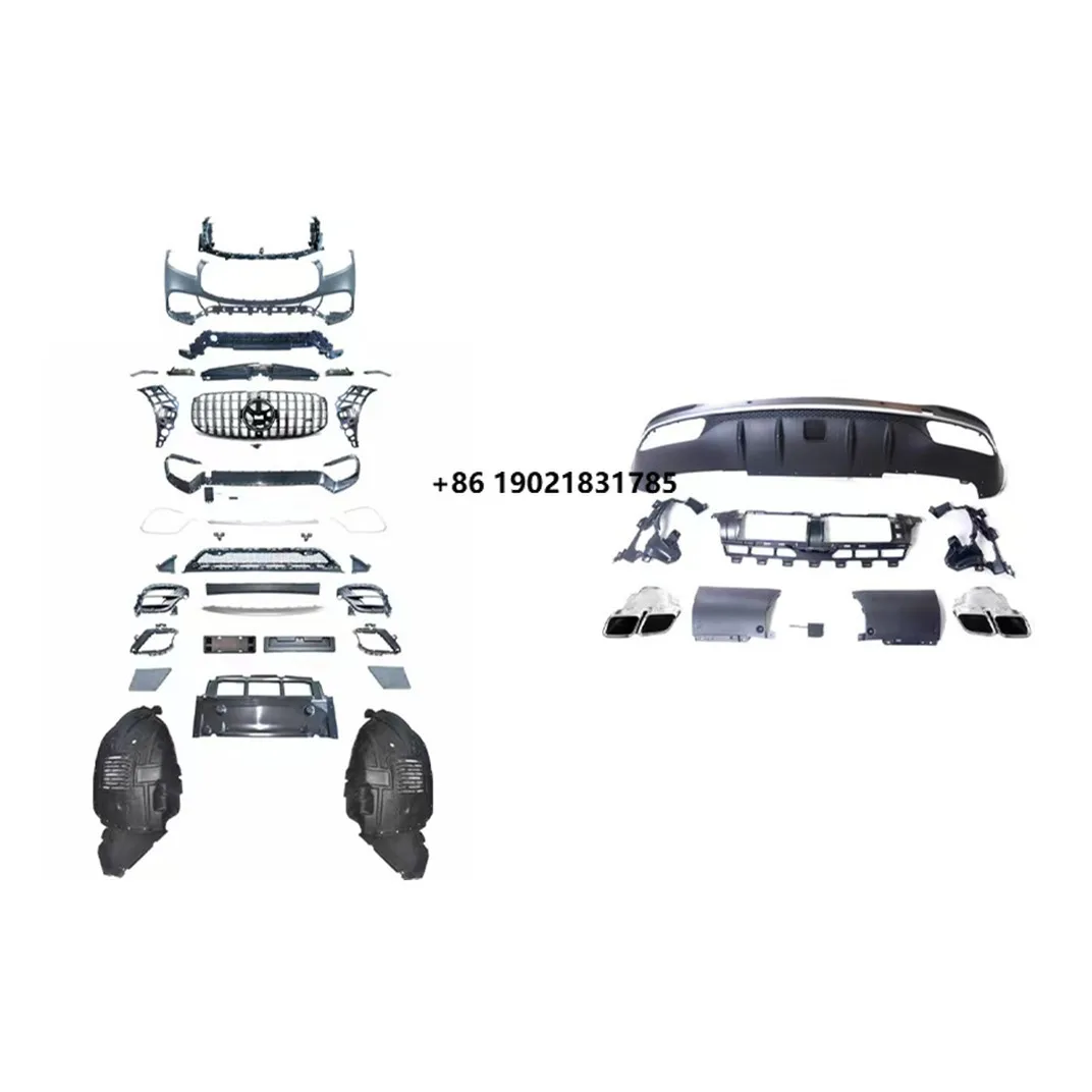 

Suitable for GLS X167 2020-2022 to GLS63 Body Kit Front Rear Bumper with Grille ,rear Diffuser Exhaust Pipe