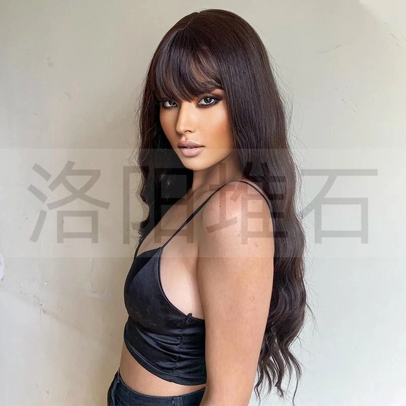 European and American style synthetic wig with water wave long curly hair