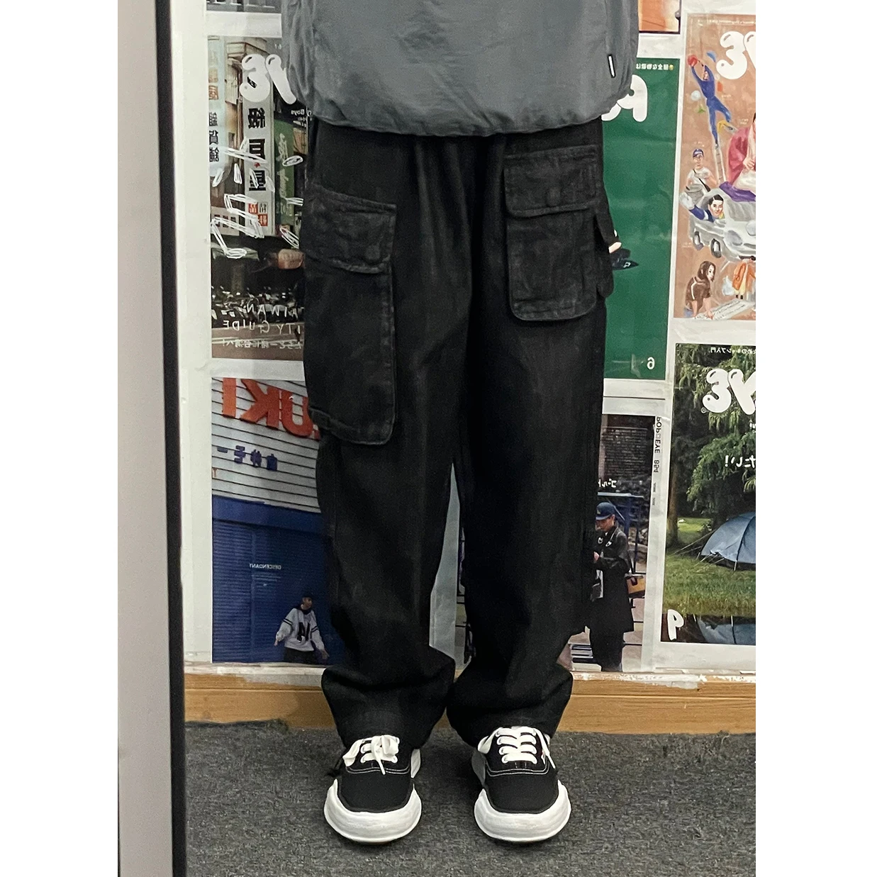 LH Store SS Japanische Loose-Fit Herren-Jeans, Mehrere Modelle, Schwere Qualität, Used-Look, Workwear-Stil