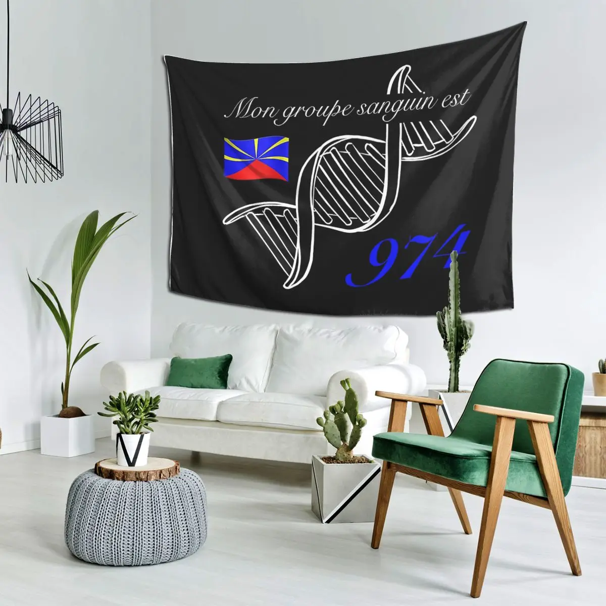 974 جزيرة ريونيون العلم نسيج الديكور الفن الجمالية المفروشات لغرفة المعيشة غرفة نوم المنزل قماش صوفي الجدار الشنق #2