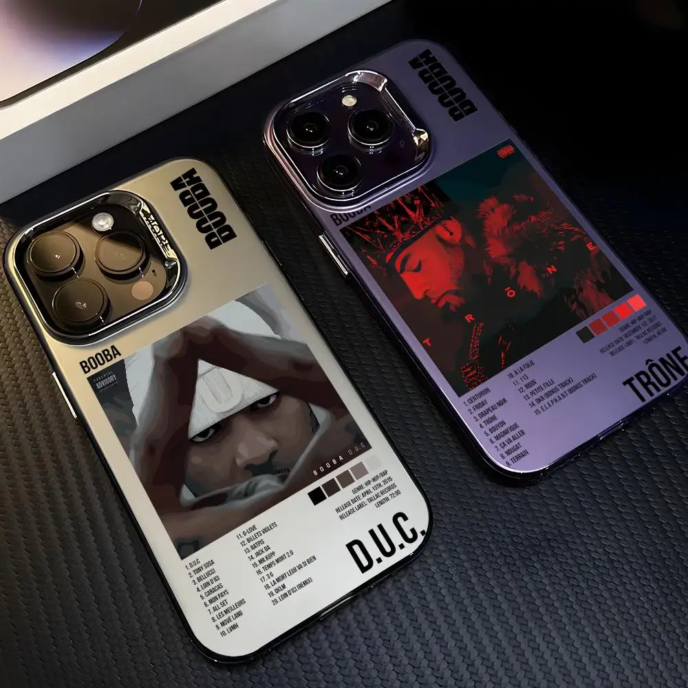 Funda para Teléfono del Rapper B-Booba para iPhone 17 16 15 14 13 12 11 Pro Max, Diseño Mate con Efecto Aurora Láser
