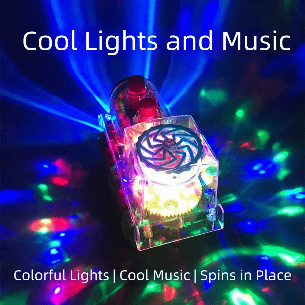 

Creative Transaprent Mechanical Gear Train Colorful Lights Luminous Mechanical Boat Multicolor Movable Musical for