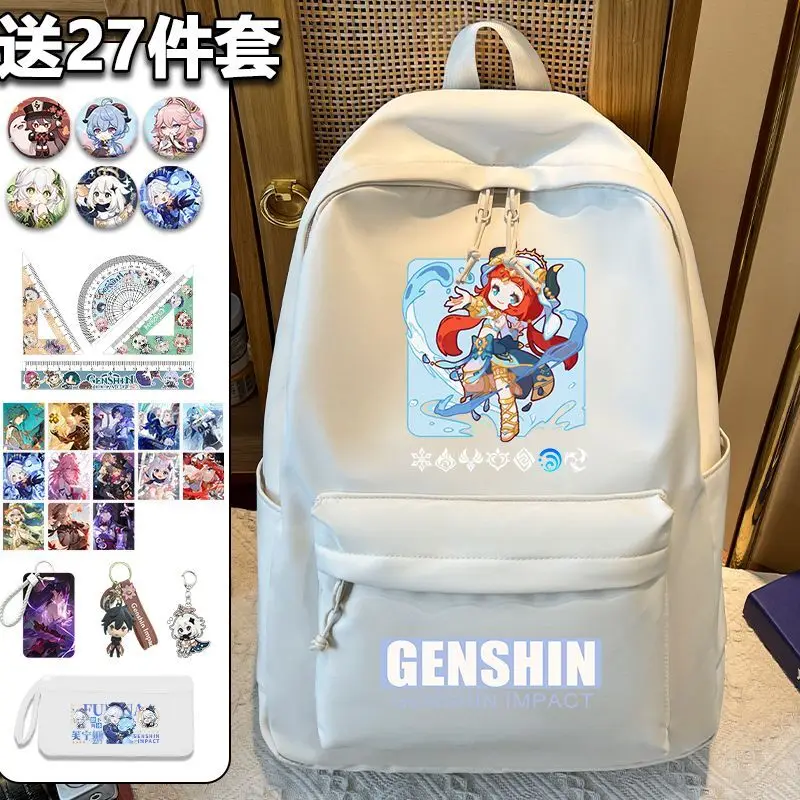Genshin Impact Game Large Capacity Lightweight Elementary Boys And Girls Fashionable Versatile Backpack For Middle School Anime