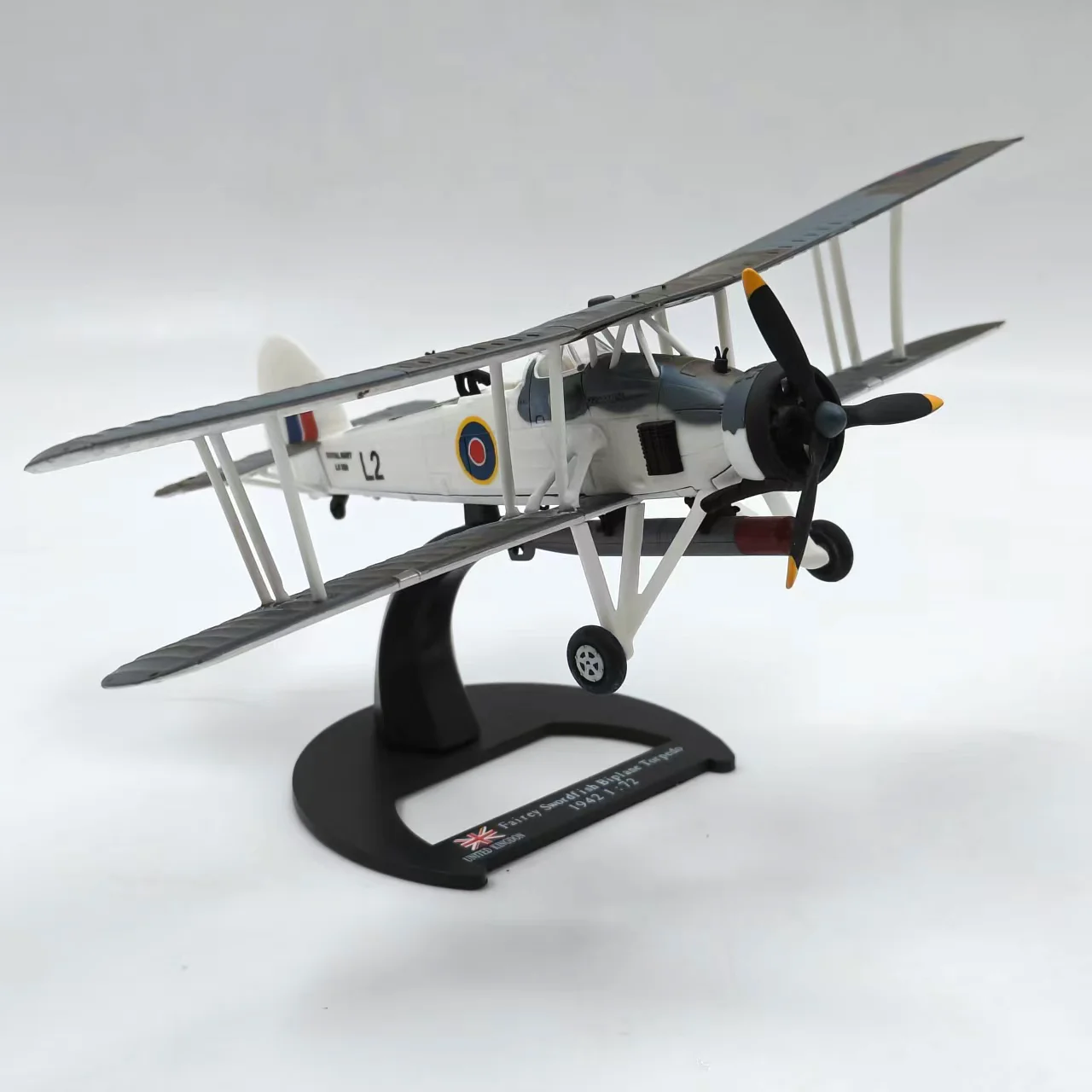 1/72 Scale British Swordfish Fighter Jet Simulation Alloy Model Airplanes Diecast Static Display Collectible Aircraft With Stand