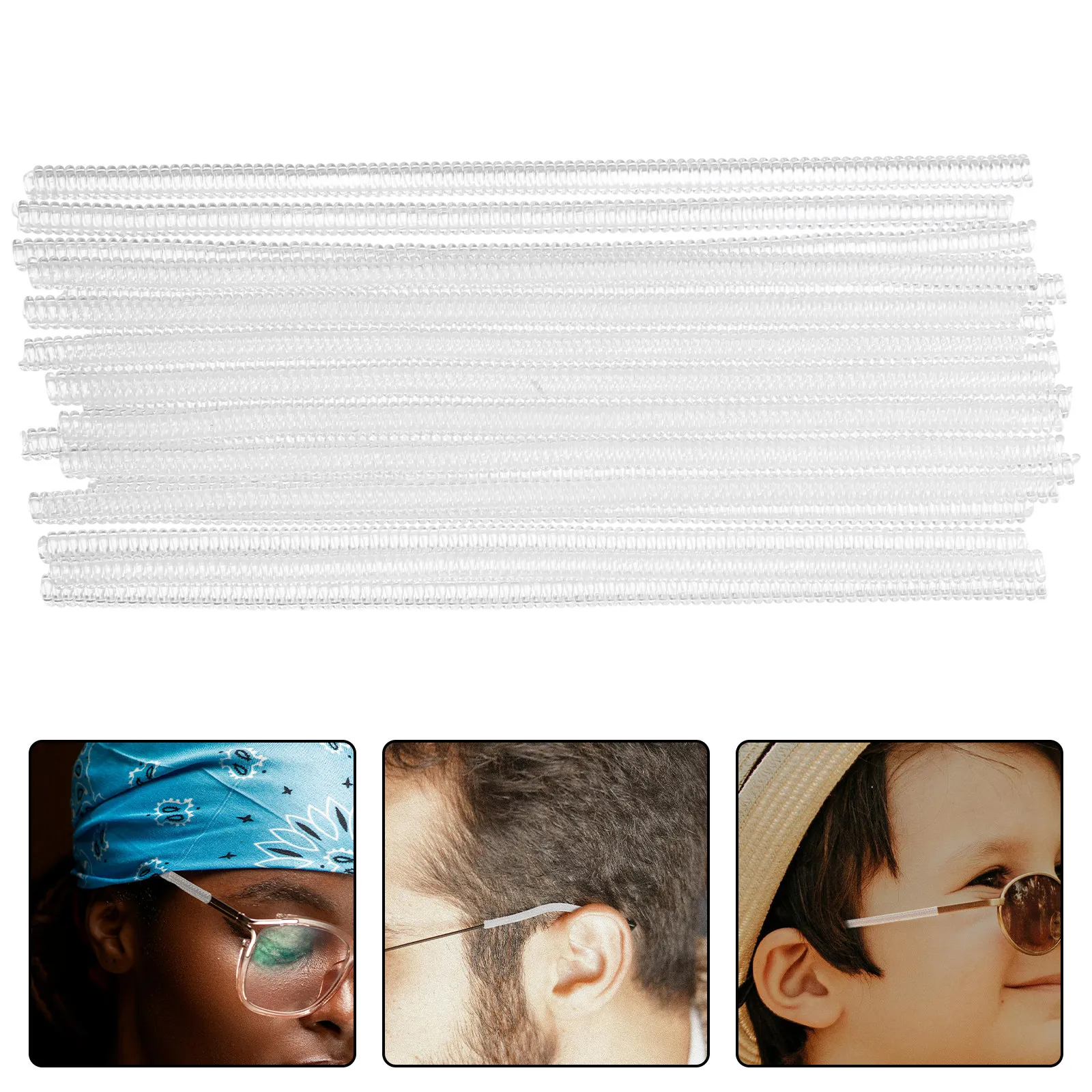 20Pcs Glasses Temple Sleeves Silicone Eyeglass Retainers Secure Grip Earpiece Cushions Stylish Minimalist Colors All Eyewear