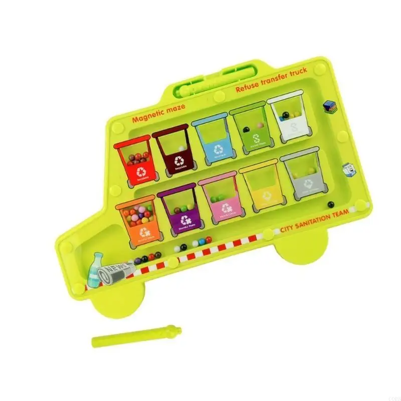 CORB – Puzzle labyrinthe magnétique, jouet des couleurs pour enfants, activité d'apprentissage, cadeau amusant